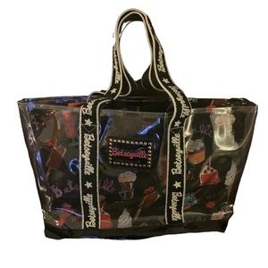 Betseyville Betsey Johnson Clear Ice Cream Social Sweets Candy Lined Tote Purse